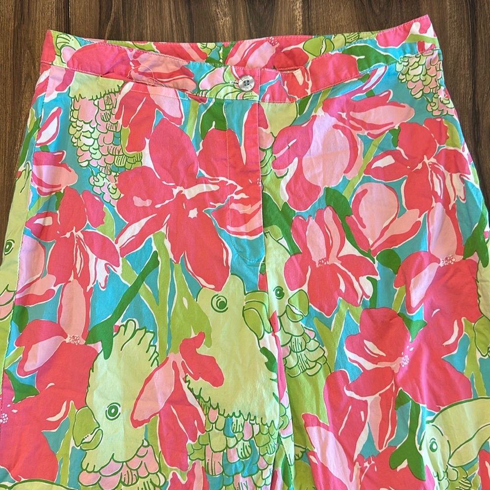 Lilly Pulitzer Vintage 8 Capri Pant Topical Bird Cruise Beach Vacation costume